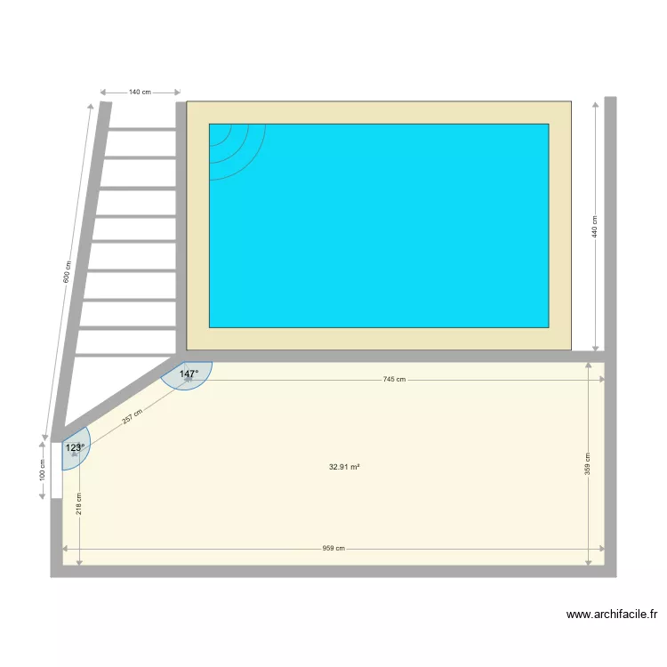 piscine. Plan de 