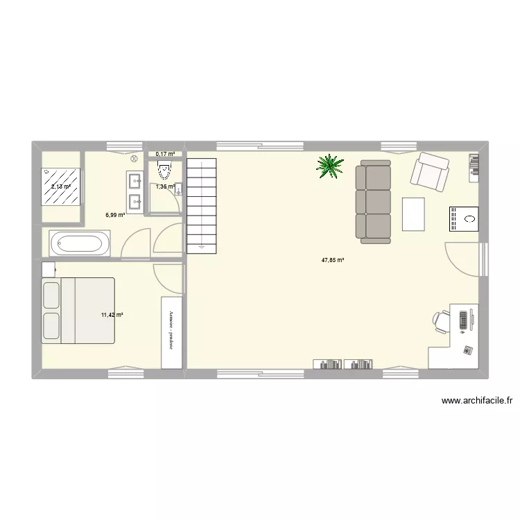 Maison lapin. Plan de 6 et 70 m² Maison lapin. Plan de 6 et 70 m²