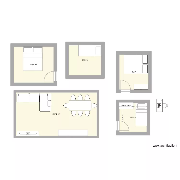 Urgell. Plan de 5  et 53 m²