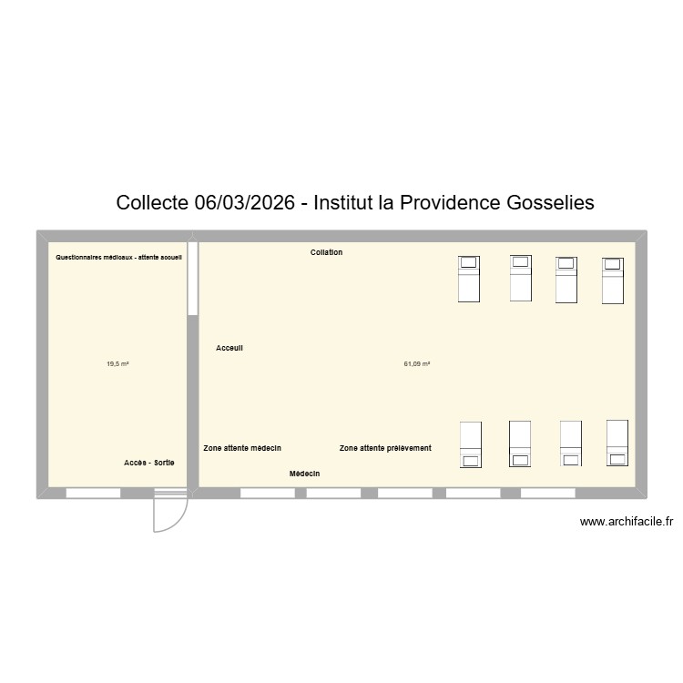 Collecte 06/03/2026 - Institut de la Providence Gosselies. Plan de 0 pièce et 0 m2
