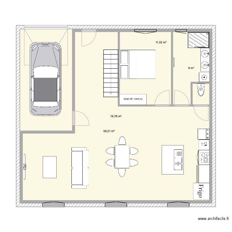 cartel 2. Plan de 7 pièces et 224 m2