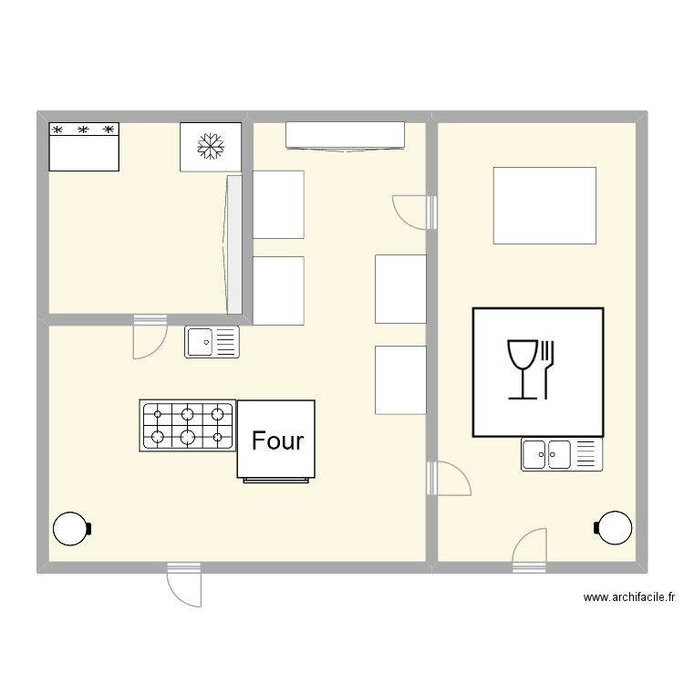 iupop. Plan de 3 pièces et 138 m2