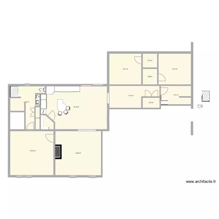 plan pas mal. Plan de 12 pièces et 146 m²