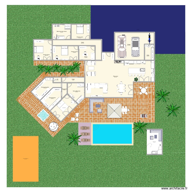 Maison 3 avec 2 dressing. Plan de 0 pièce et 0 m2