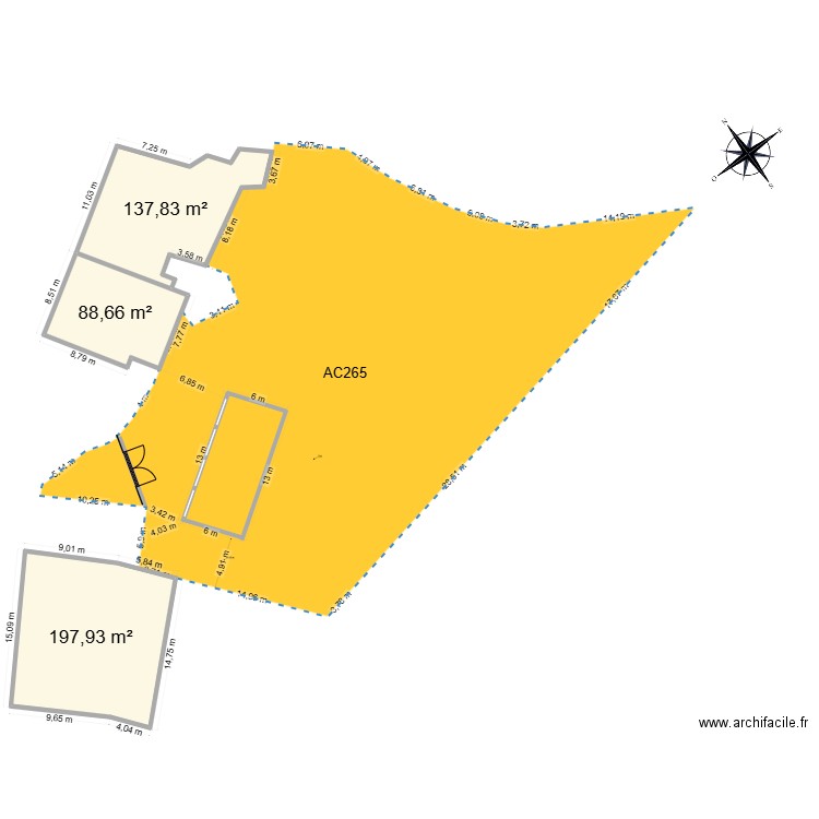 Garage. Plan de 3 pièces et 424 m2