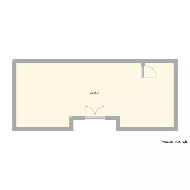 MAISON2. Plan de 1 Pièce et 46 m²