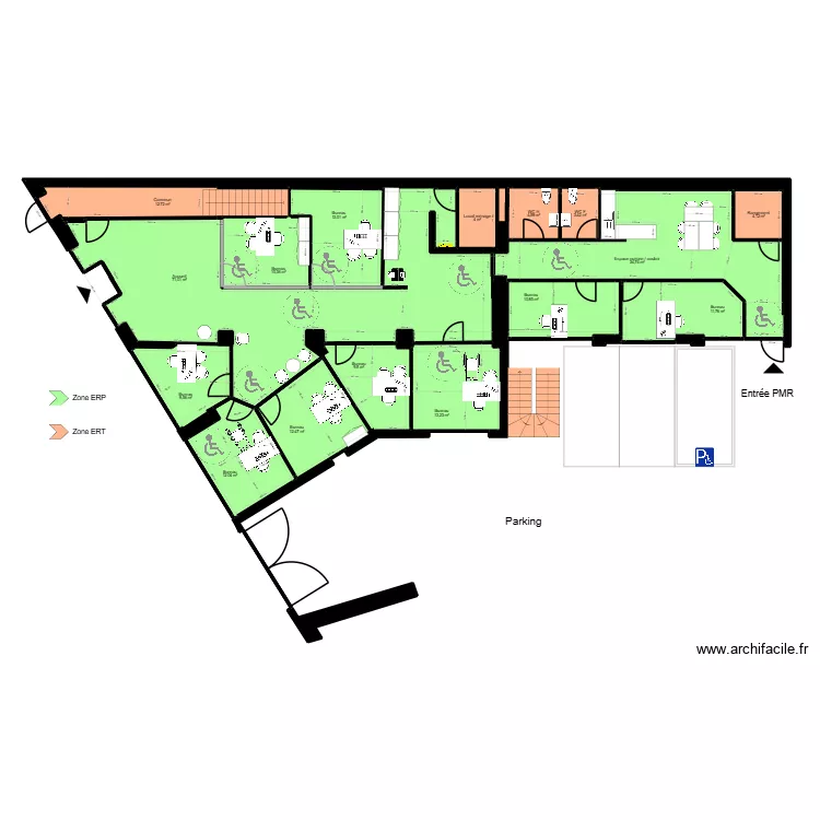 Nimes ERP. Plan de 31  et 248 m²