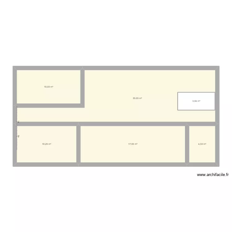 etage. Plan de 6  et 82 m²