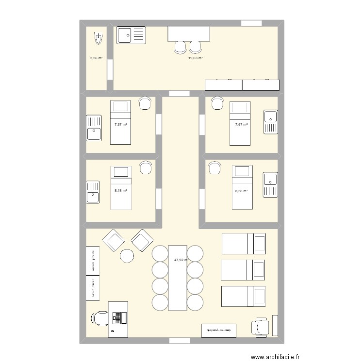 institut. Plan de 0 pièce et 0 m2