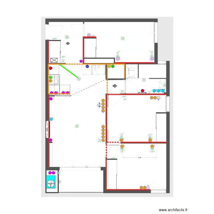 Bagneux prise câblage ( passage plinthe). Plan de 0 pièce et 0 m2