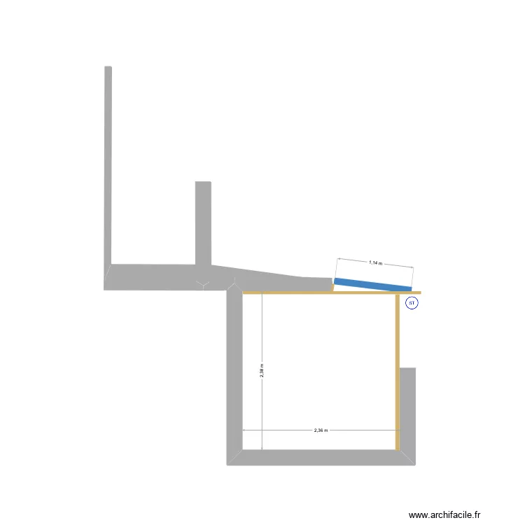 coupe. Plan de 