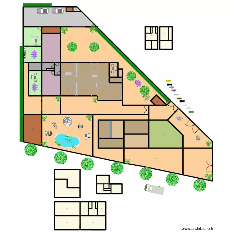 RESTO SUD + 9 CHAMBRES NORD 1311F. Plan de 