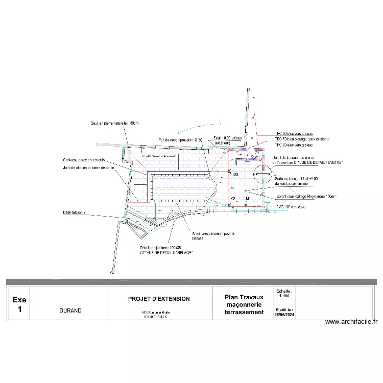 support plan terrasse. Plan de 