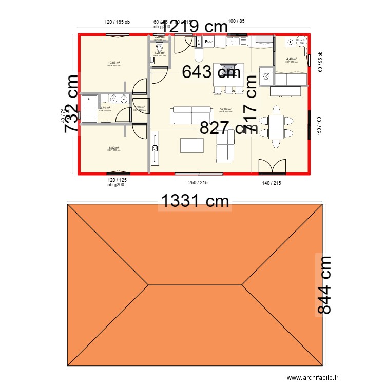 SCI AMC - PLANS CELLULE RDC - N°3. Plan de 9 pièces et 83 m2