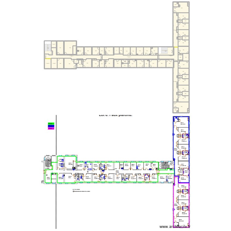 EPHAD 400. Plan de 96 pièces et 1061 m2