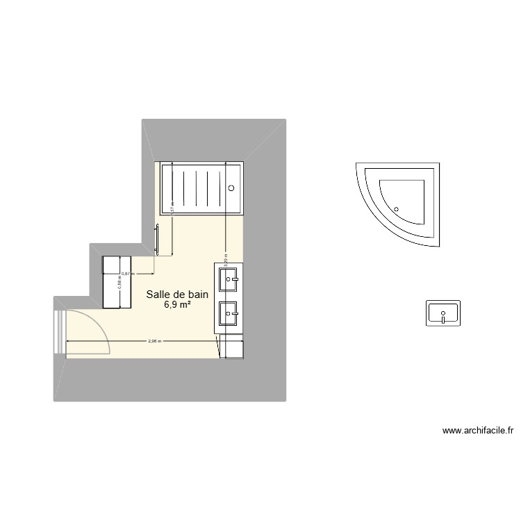 salle de bain rdc. Plan de 0 pièce et 0 m2