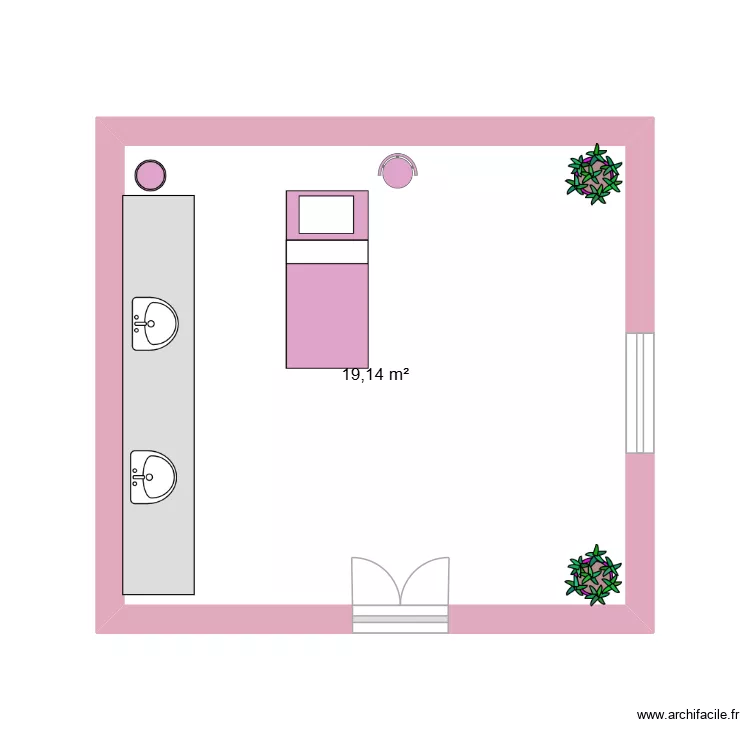 cabine garance et noemie. Plan de 1  et 19 m²
