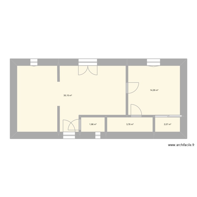 maison. Plan de 5 pièces et 57 m2