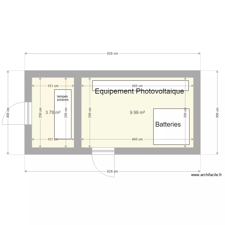 Local technique  surface . Plan de 
