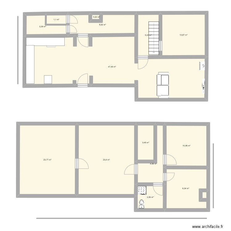 stef. Plan de 14 pièces et 154 m2