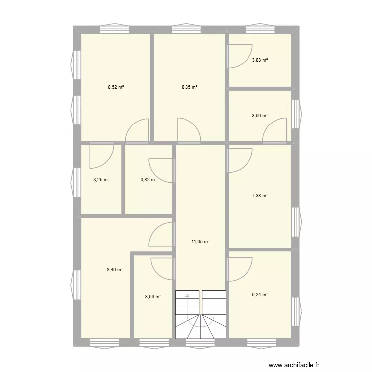 1er etage nu. Plan de 11 et 69 m² 1er etage nu. Plan de 11 et 69 m²