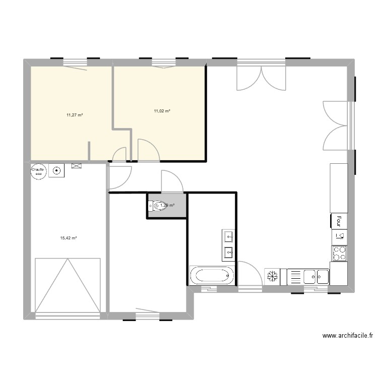 Maison CAMUS 80m. Plan de 4 pièces et 39 m2