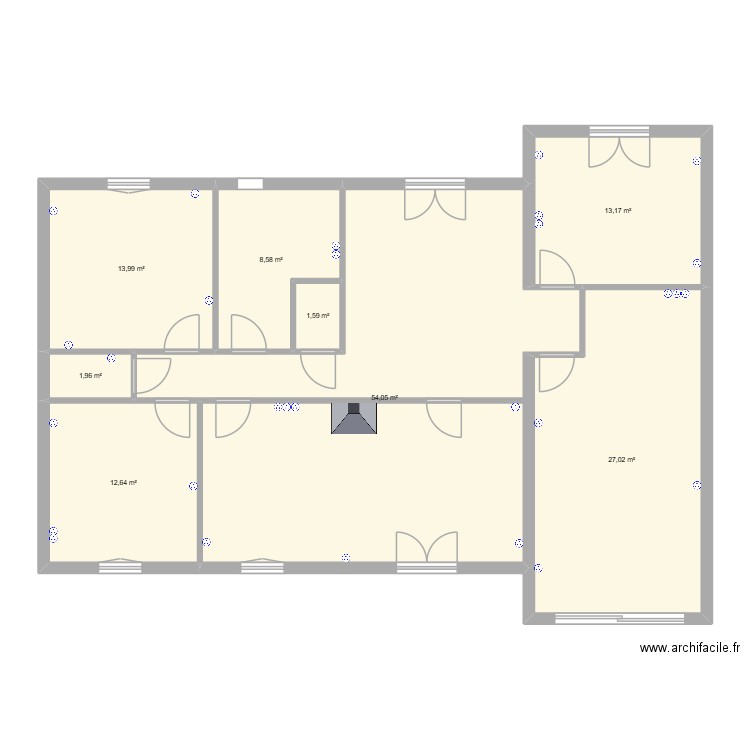 PLAN RENOV MAISON NAILLOUX. Plan de 8 pièces et 133 m2
