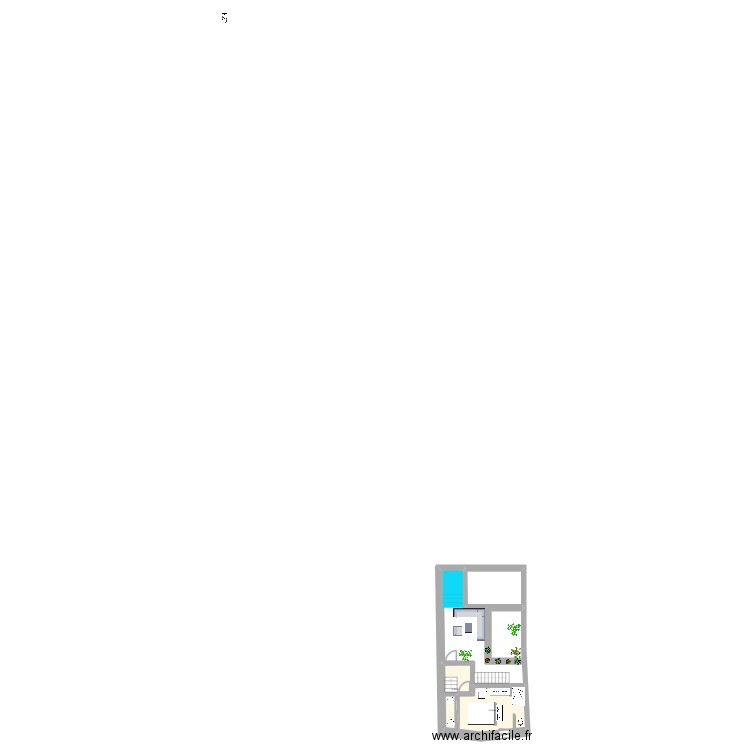 asilah Maison Bleue 2eme Etage. Plan de 2 pièces et 21 m2