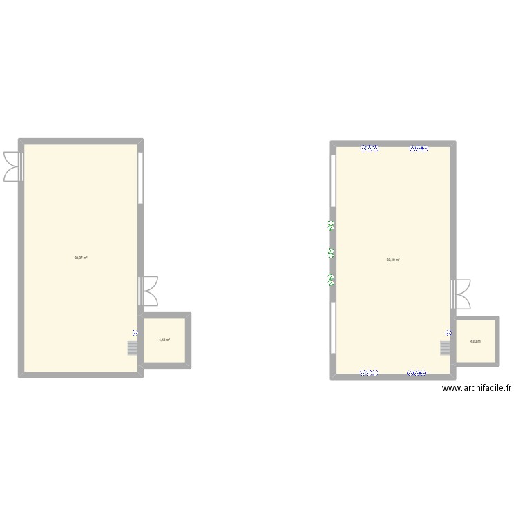 tennis. Plan de 4 pièces et 129 m2