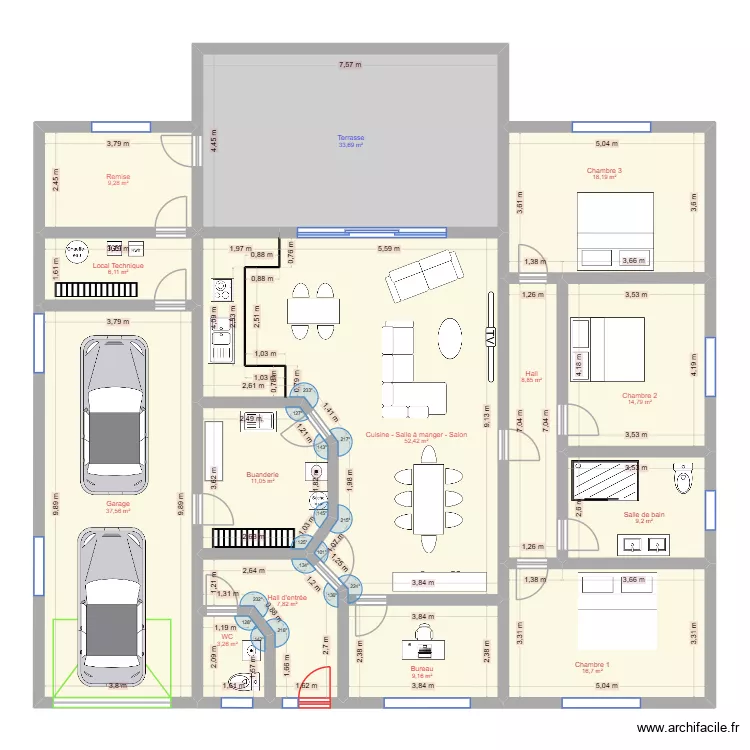 Plan Nadrin-1. Plan de 14  et 238 m²