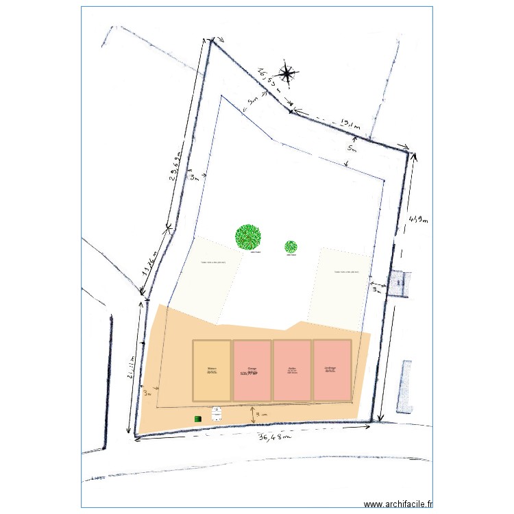 Pernik V6 - Sans Nivellement - Situation. Plan de 4 pièces et 219 m2