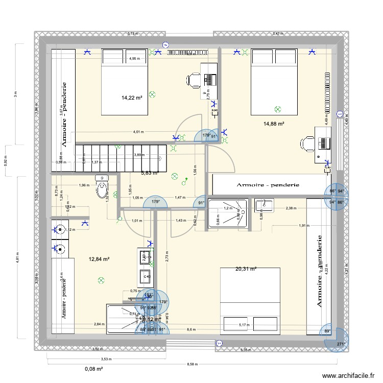 2e étage définitif variante 2. Plan de 0 pièce et 0 m2