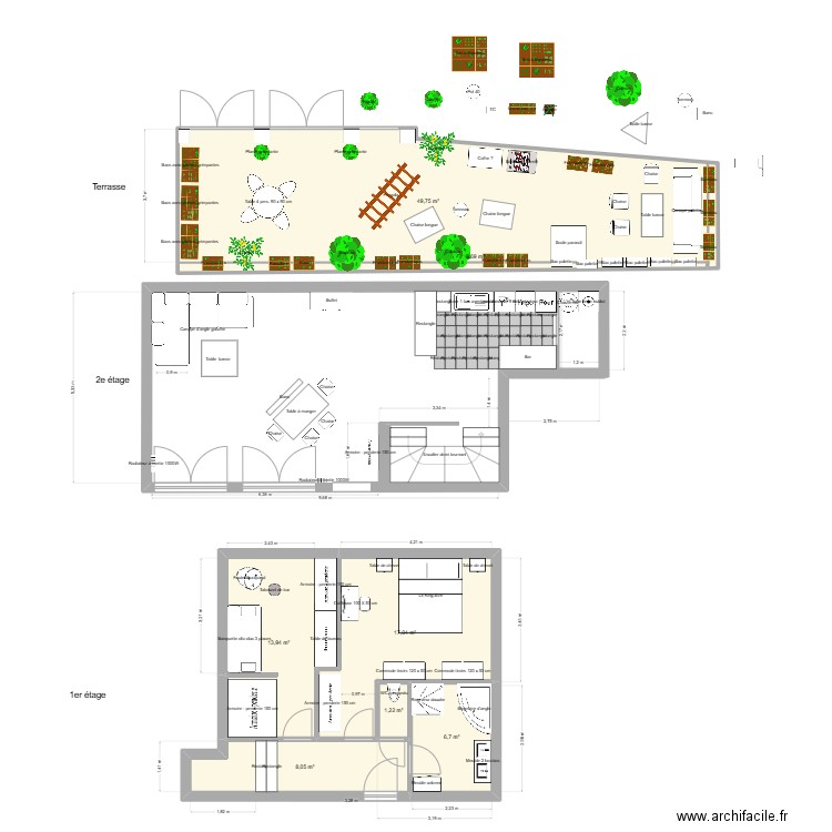 10 passage Rivière Terrasse v4. Plan de 7 pièces et 100 m2