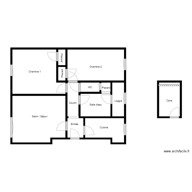SUCCESSION GUILLAUME rennes. Plan de 13 pièces et 80 m2