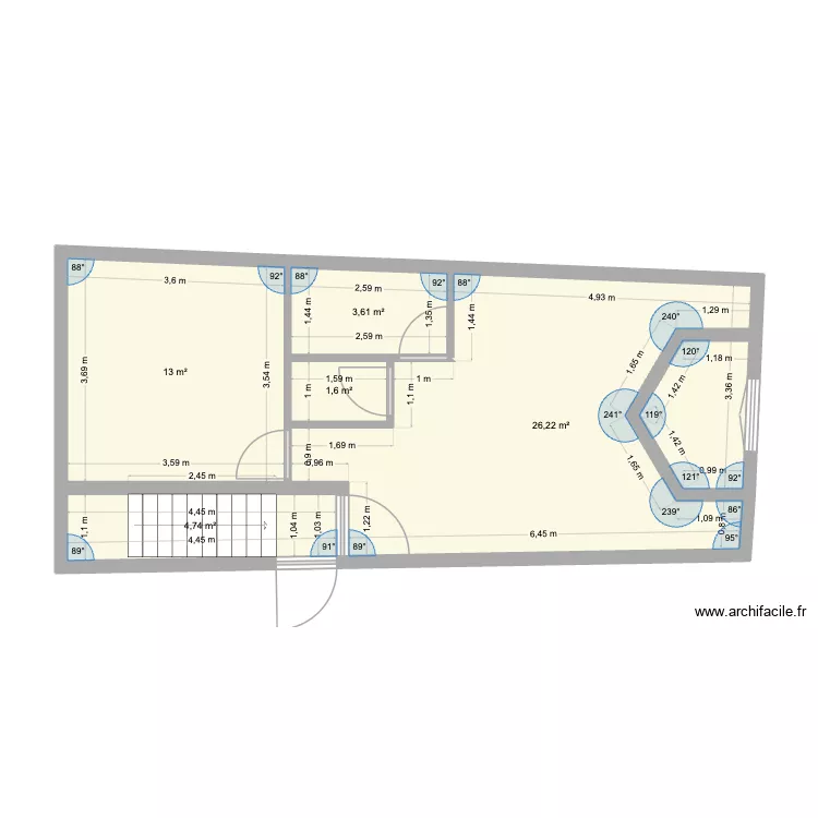 Appartement haut 45m2. Plan de 5 et 49 m² Appartement haut 45m2. Plan de 5 et 49 m²