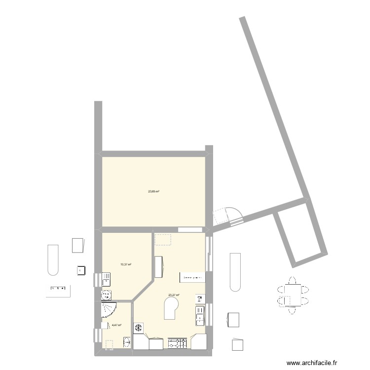 essai 2. Plan de 4 pièces et 62 m2