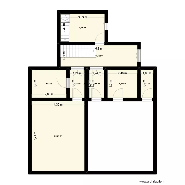 Plan &eacute;tage. Plan de 