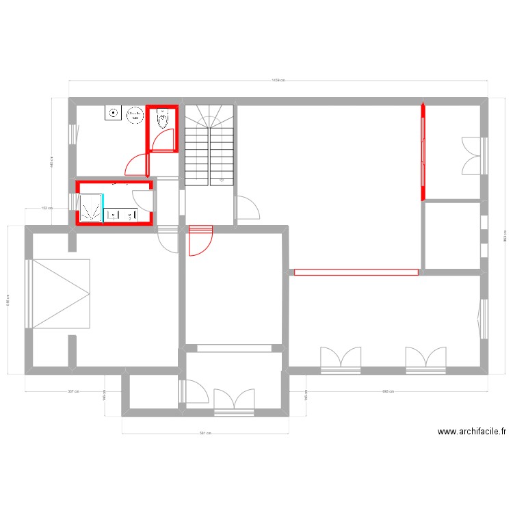 MOREAU RDC 3. Plan de 13 pièces et 133 m2