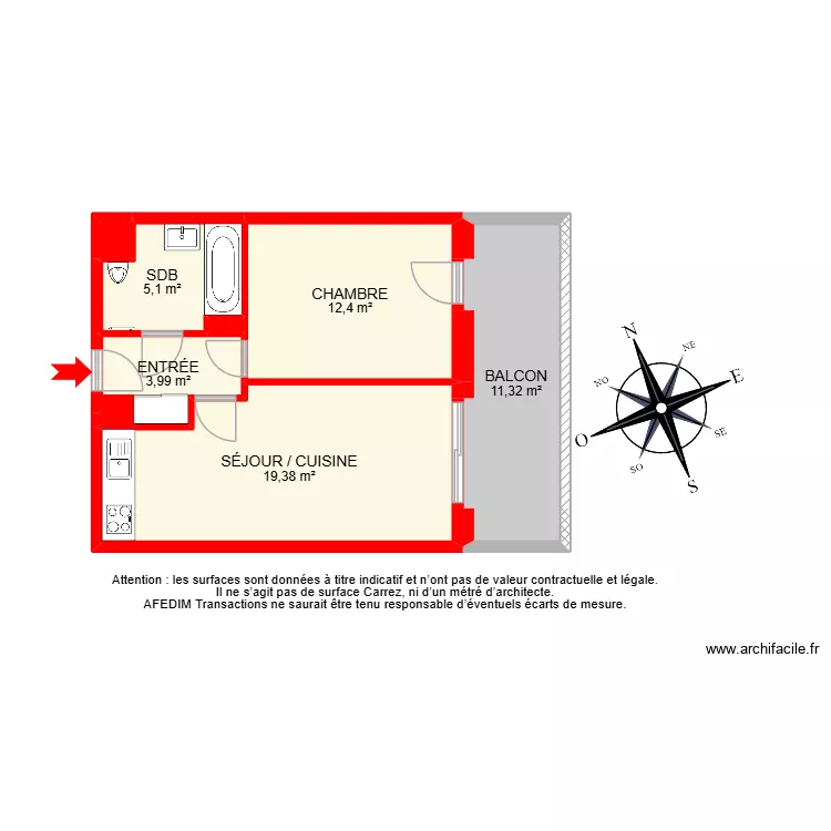 BI 32273 -. Plan de 9  et 65 m²