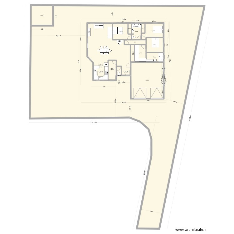 Maison Beauregard. Plan de 14 pièces et 928 m2