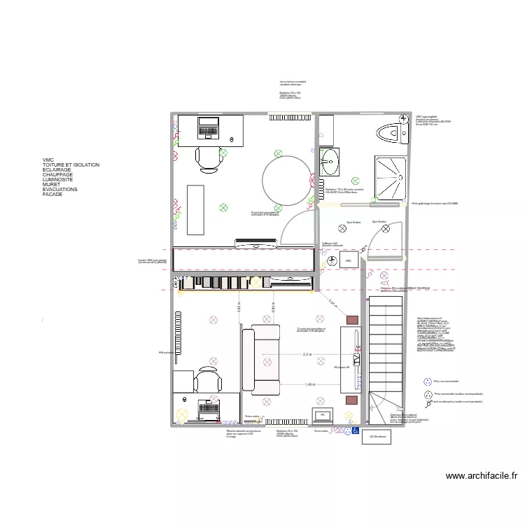 Salons + SDB BIS 2. Plan de 4  et 41 m²