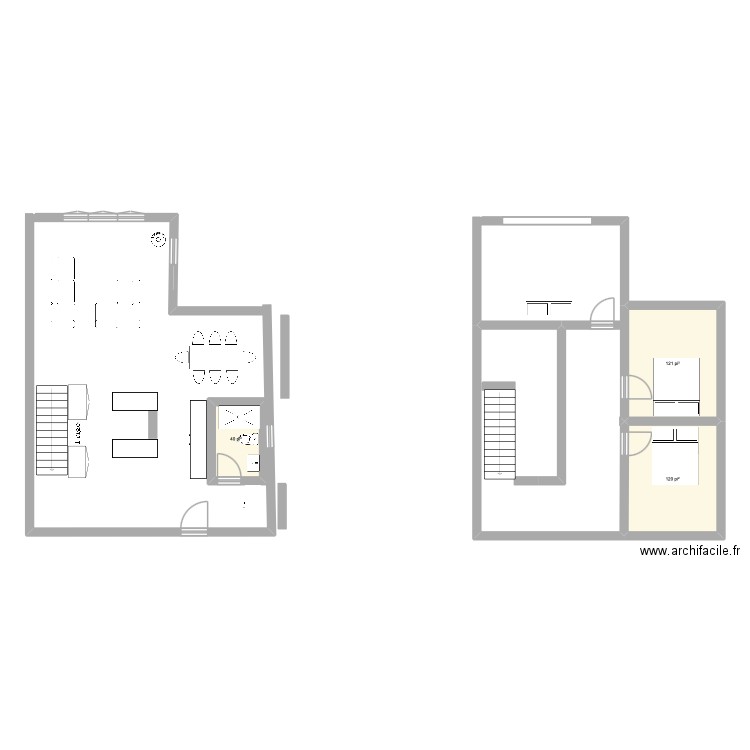 Chalet. Plan de 3 pièces et 26 m2