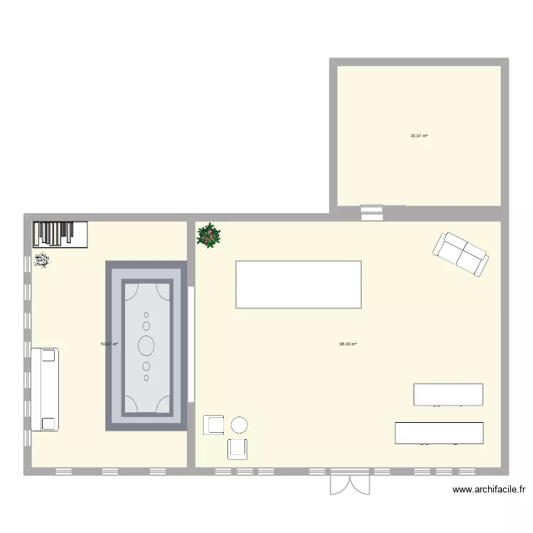Parfumerie. Plan de 3  et 178 m²