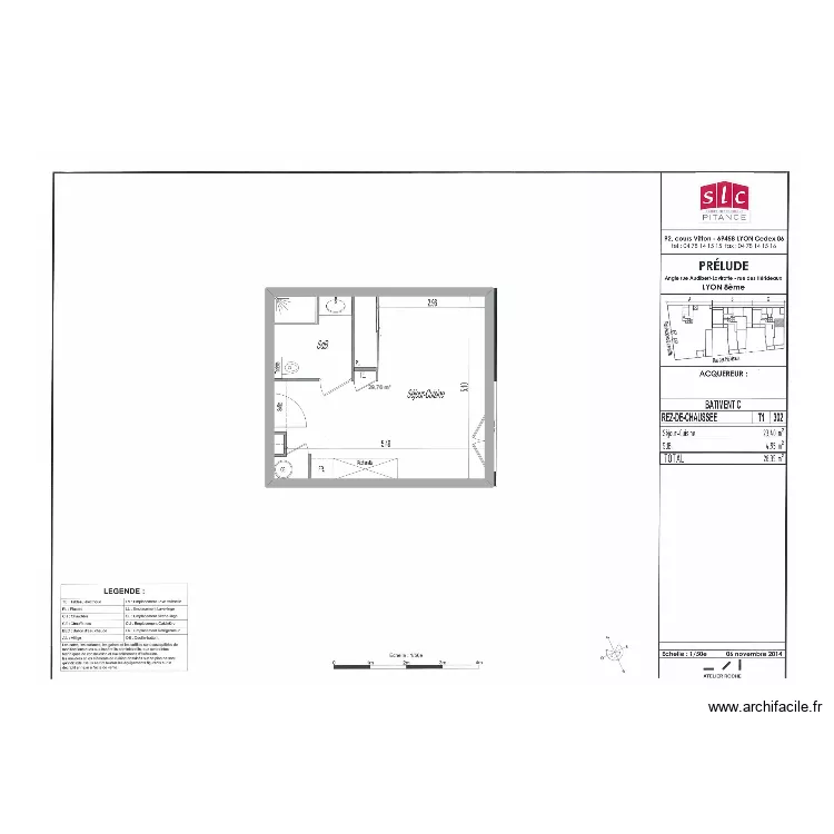 PRELUDE-REEL. Plan de 7  et 29 m²