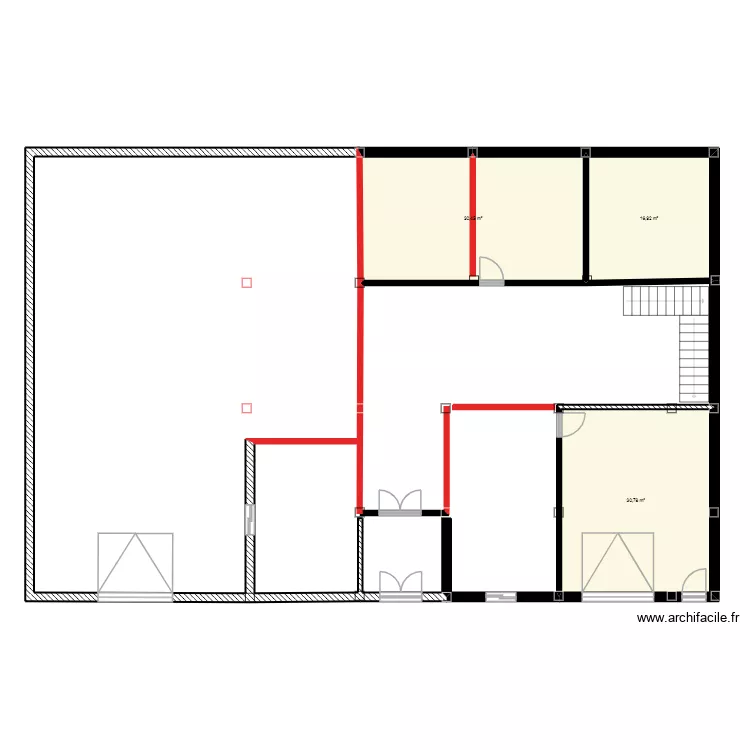berek. Plan de 3 pièces et 78 m²