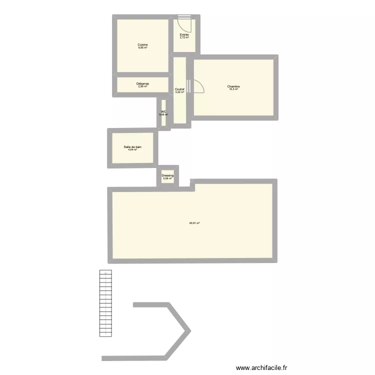appart castel. Plan de 9  et 82 m²
