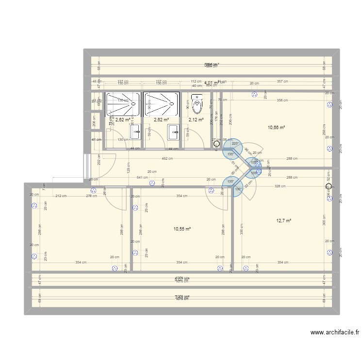 Roger Combles. Plan de 12 pièces et 82 m2