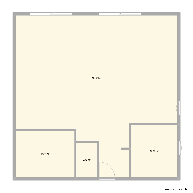 blanque. Plan de 4 pièces et 132 m2