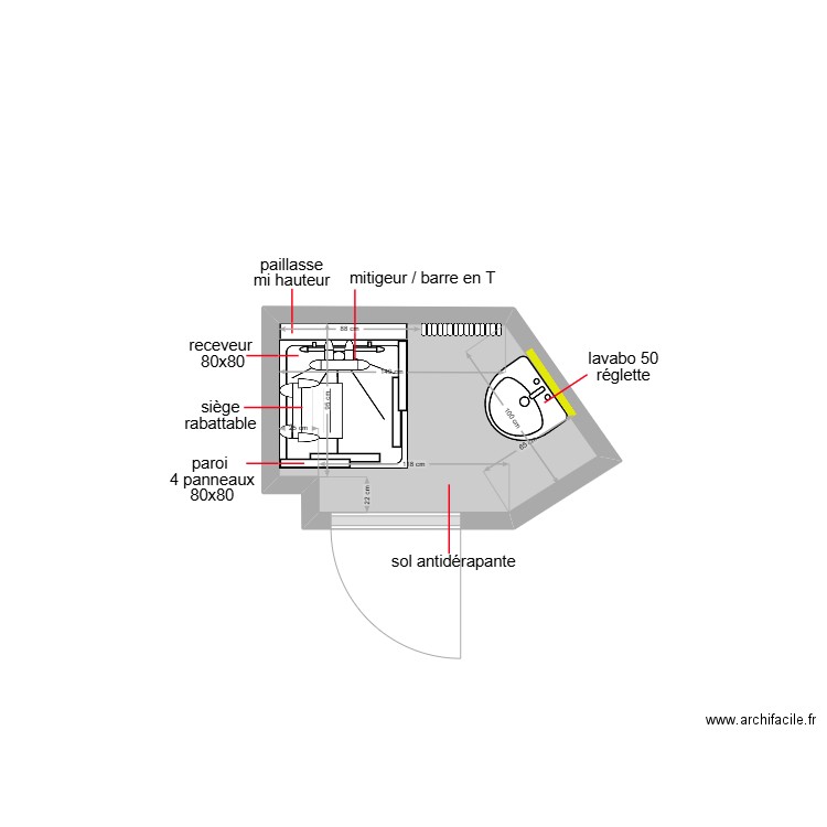 khalifa. Plan de 1 pièce et 2 m2