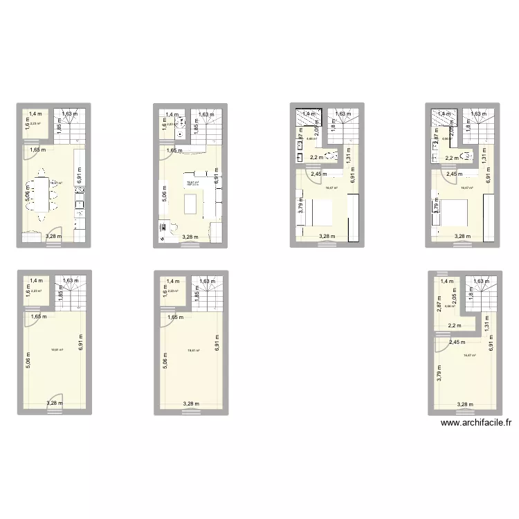 Partie Droite. Plan de 14 et 151 m² Partie Droite. Plan de 14 et 151 m²